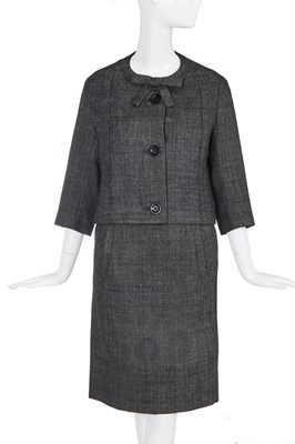 Lot 155 - A Christian Dior grey wool suit, mid-1960s