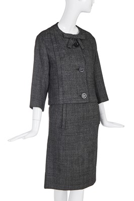 Lot 308 - A Christian Dior Europe grey wool suit, mid-1960s