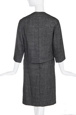 Lot 308 - A Christian Dior Europe grey wool suit, mid-1960s