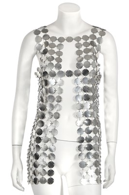 Lot 359 - A silver acrylic chain-linked tabard in the style of Paco Rabanne, probably 1960s