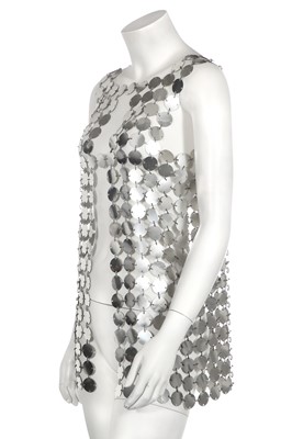 Lot 359 - A silver acrylic chain-linked tabard in the style of Paco Rabanne, probably 1960s