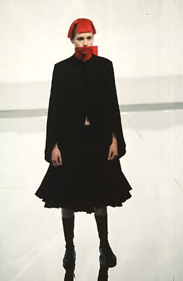 Lot 180 - A Hussein Chalayan black felted wool-blend skirt, 'Panoramic' collection, Autumn-Winter 1998-99