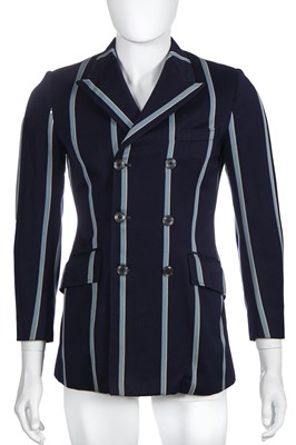 Lot 358 - A Brent & Collins for Take 6 man's striped wool double-breasted blazer, 1960s