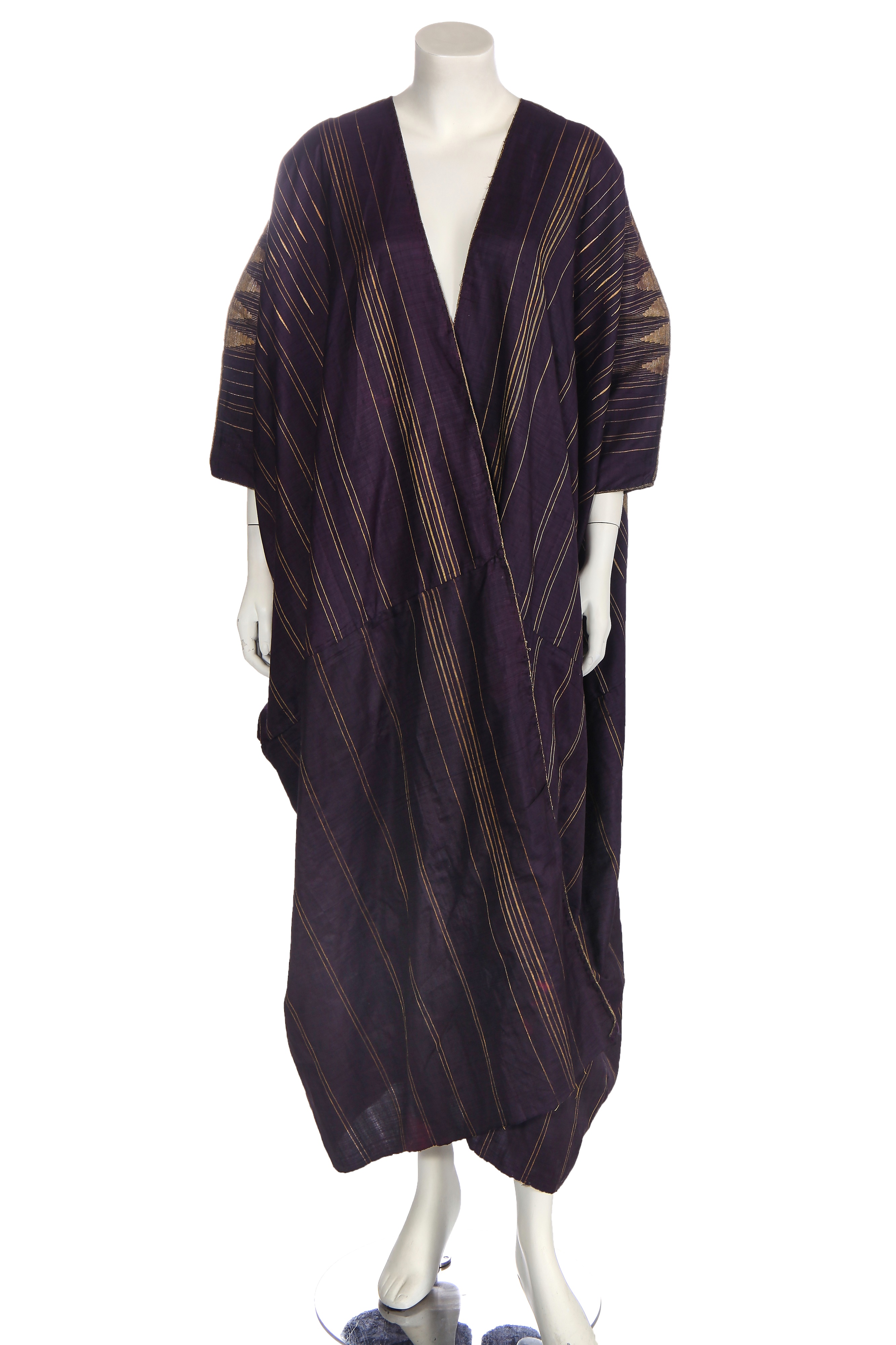 Aba Robe Lot 513 - A purple and gold silk Aba robe, Syrian,