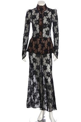 Lot 357 - A Biba black lace evening ensemble, 1969