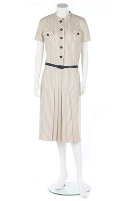 Lot 346 - A Chanel couture summer dress with navy...