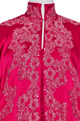 Lot 64 - Madonna's pink satin evening coat worn in the role of Eva Peron, for the film 'Evita', 1996