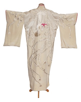 Lot 34 - Emma Hall's embroidered kimono, Japanese, 1910-20, worn in the role of Sylvia Tietjens in the TV series 'Parade's End', 2012