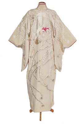 Lot 34 - Emma Hall's embroidered kimono, Japanese, 1910-20, worn in the role of Sylvia Tietjens in the TV series 'Parade's End', 2012