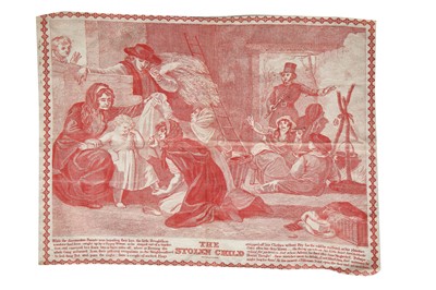 Lot 434 - A printed cotton handkerchief, 'The Stolen Child', 1850s