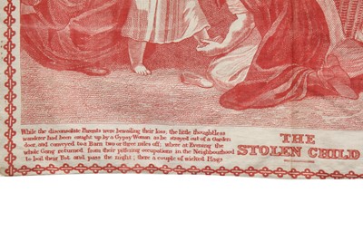 Lot 434 - A printed cotton handkerchief, 'The Stolen Child', 1850s