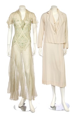 Lot 396 - A silk tennis ensemble, 1930-35