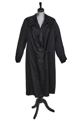 Lot 436 - A black satin coat, circa 1910