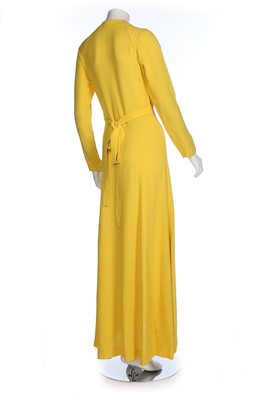 Lot 29 - An Ossie Clark for Radley yellow moss crêpe...