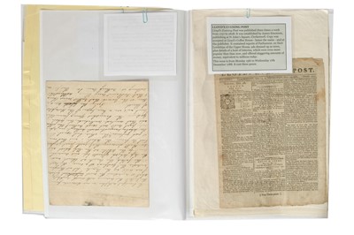 Lot 489 - A group of handwritten bills and receipts relating to the fashion purchases of a Mrs Jane Greville, 1783-1785