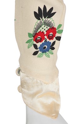Lot 163 - An Ossie Clark/Celia Birtwell printed ivory moss crêpe dress, 1974