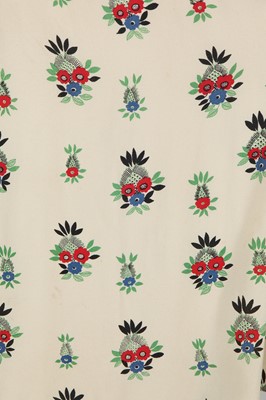 Lot 163 - An Ossie Clark/Celia Birtwell printed ivory moss crêpe dress, 1974