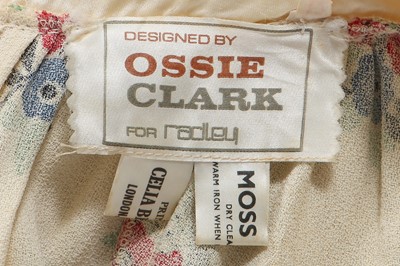 Lot 163 - An Ossie Clark/Celia Birtwell printed ivory moss crêpe dress, 1974
