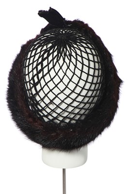 Lot 290 - Two Christian Dior mink-trimmed hats, circa 1965