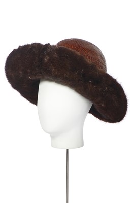 Lot 290 - Two Christian Dior mink-trimmed hats, circa 1965