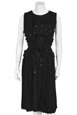 Lot 246 - A Roberto Capucci couture pleated black silk crêpe dress, 1980s