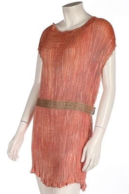 Lot 357 - A Mariano Fortuny pink Delphos top and belt,...