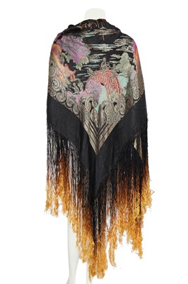 Lot 428 - A Cantonese silk lamé shawl, Chinese 1920s