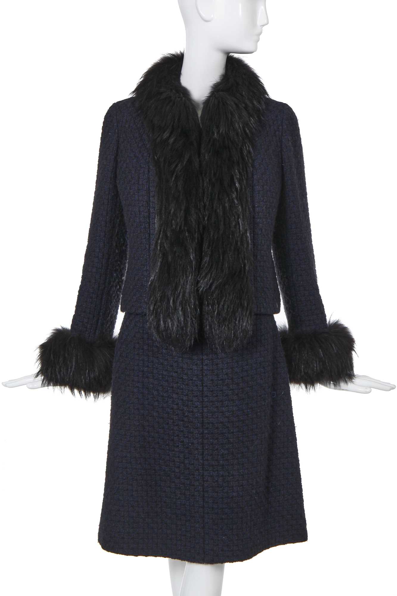Lot 5 - A fine Chanel ink-blue tweed suit, Autumn-Winter 2000-01