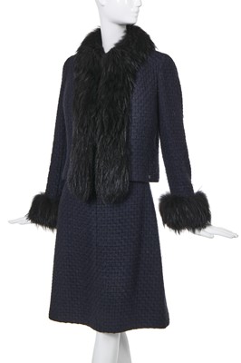 Lot 5 - A fine Chanel ink-blue tweed suit, Autumn-Winter 2000-01