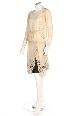 Lot 361 - A Jean Patou couture ivory chiffon and...