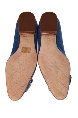 Lot 42 - A pair of Chanel denim ballet flats, early 2000s