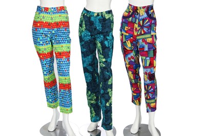 Lot 173 - A group of Versace summer clothing in bright and colourful prints, mainly 1990s