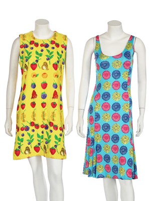 Lot 173 - A group of Versace summer clothing in bright and colourful prints, mainly 1990s