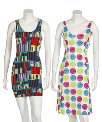 Lot 173 - A group of Versace summer clothing in bright and colourful prints, mainly 1990s