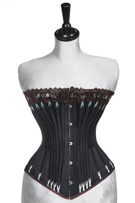 Lot 470 - A black cotten-sateen corset, 1880s