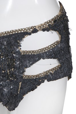 Lot 93 - Four Erté gold and pink sequinned halterneck bodies for 'Mètal', 1930s