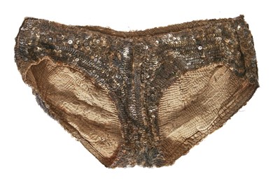 Lot 93 - Four Erté gold and pink sequinned halterneck bodies for 'Mètal', 1930s