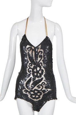 Lot 93 - Four Erté gold and pink sequinned halterneck bodies for 'Mètal', 1930s