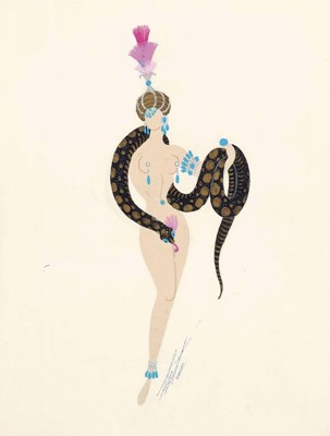 Lot 93 - Four Erté gold and pink sequinned halterneck bodies for 'Mètal', 1930s
