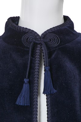 Lot 13 - A Chanel navy velvet cocktail suit, late 1970s-early 80s