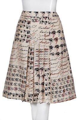 Lot 14 - A Chanel printed silk skirt, Spring-Summer 2006