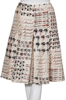 Lot 14 - A Chanel printed silk skirt, Spring-Summer 2006