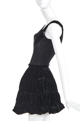 Lot 244 - A Vivienne Westwood black velvet mini-crini, possibly 'Harris Tweed' collection, Autumn-Winter 1987