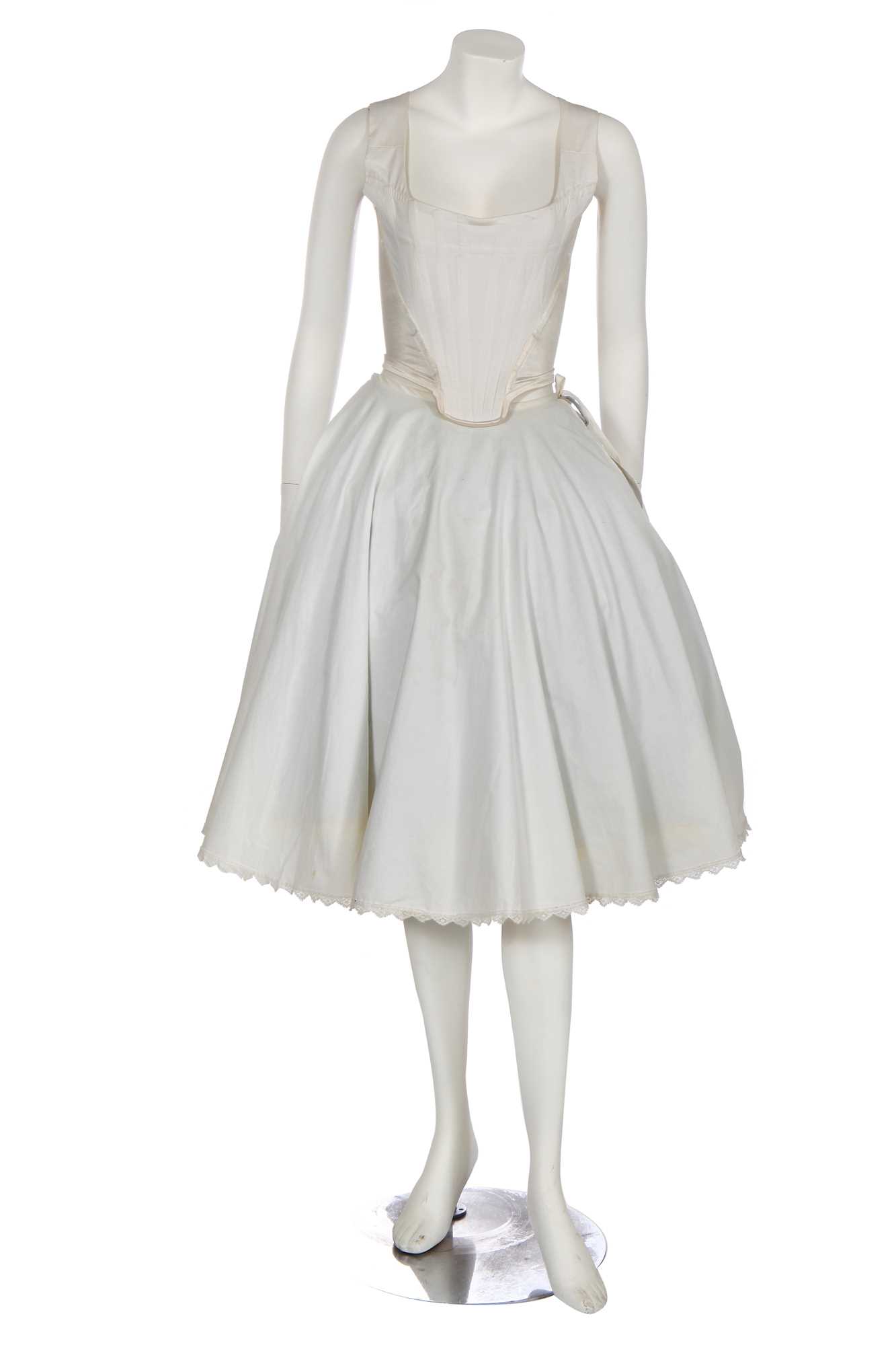 Lot 197 - A Vivienne Westwood white cotton corset ensemble, circa 1987