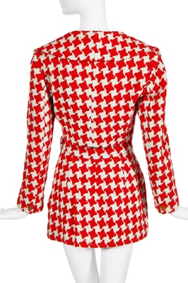 Lot 255 - A Vivienne Westwood red and cream houndstooth-checked wool ensemble, 'Voyage to Cythera' collection, Autumn-Winter 1989-90