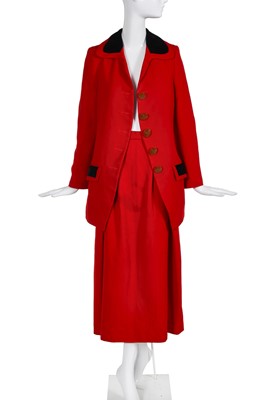 Lot 260 - A Vivienne Westwood red barathea wool ensemble, 'Portrait' collection, Autumn-Winter 1990-91