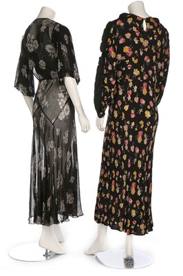Lot 369 - Three garden party dresses, 1930s, one of...