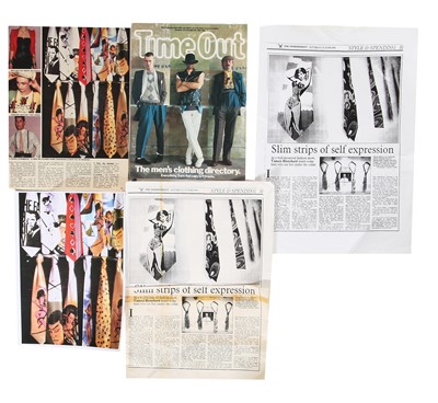 Lot 229 - Sue Clowes for the Foundry satin tie, circa 1980 and reproduction Culture Club collection garments, 2012