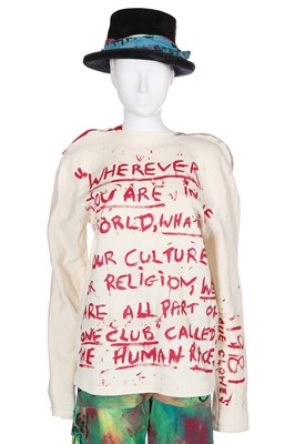 Lot 229 - Sue Clowes for the Foundry satin tie, circa 1980 and reproduction Culture Club collection garments, 2012