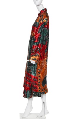 Lot 206 - Sue Clowes '999 Red Devil' print satin shirt/dress and skirt, Autumn-Winter 1985-86